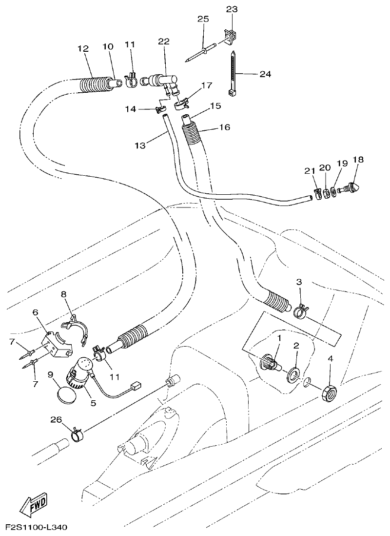 Yamaha FA1800A-M BILGE PUMP parts diagram